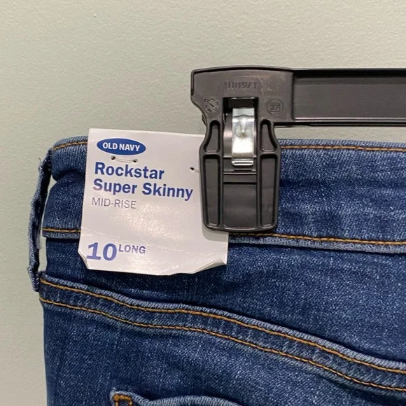 womens size 10 long old navy super skinny ripped jeans - Picture 7 of 11